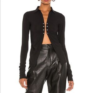 Aya Muse metallic front closure top